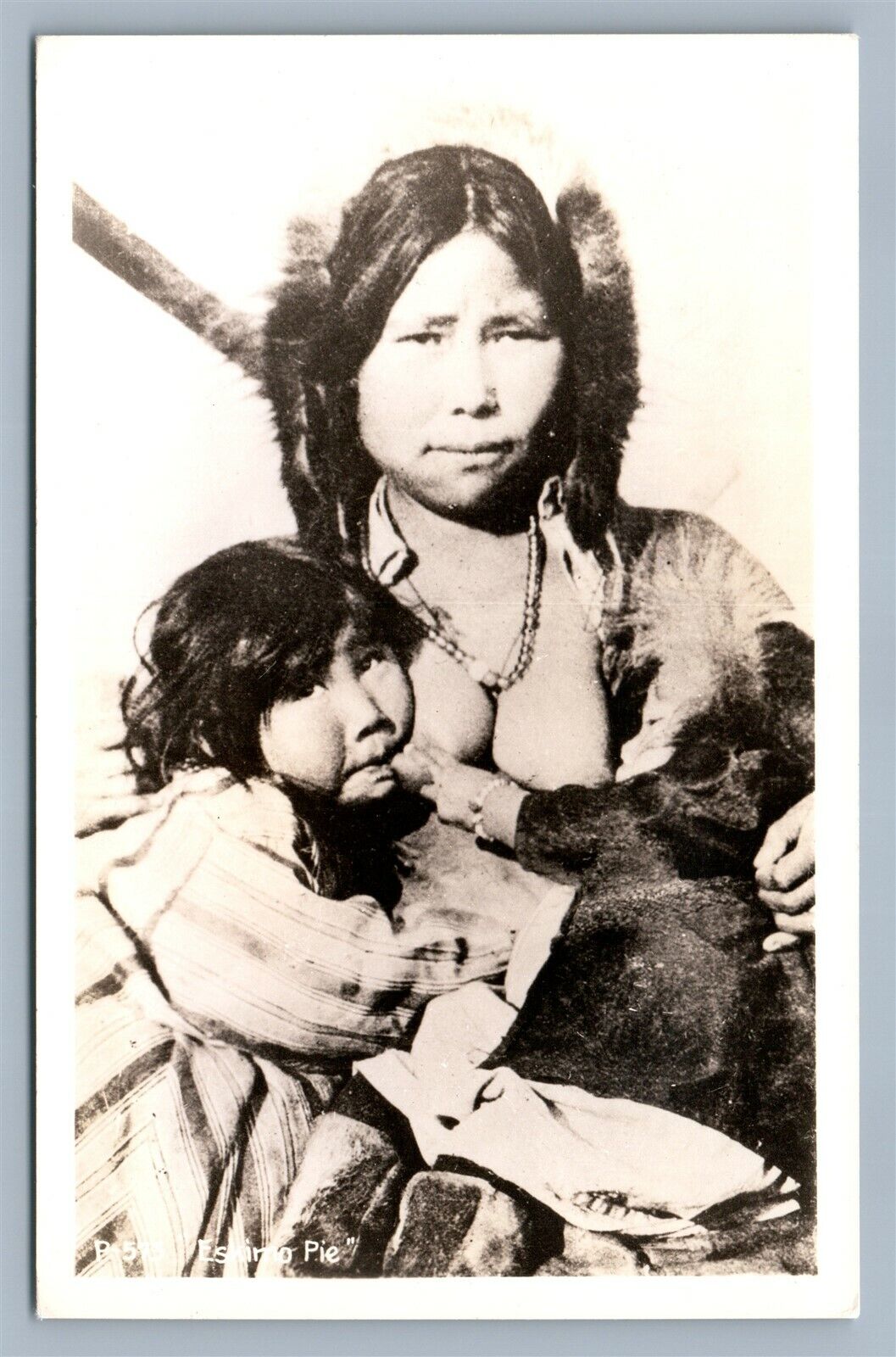 ESKIMO PIE FEEDING MOTHER VINTAGE REAL PHOTO POSTCARD RPPC