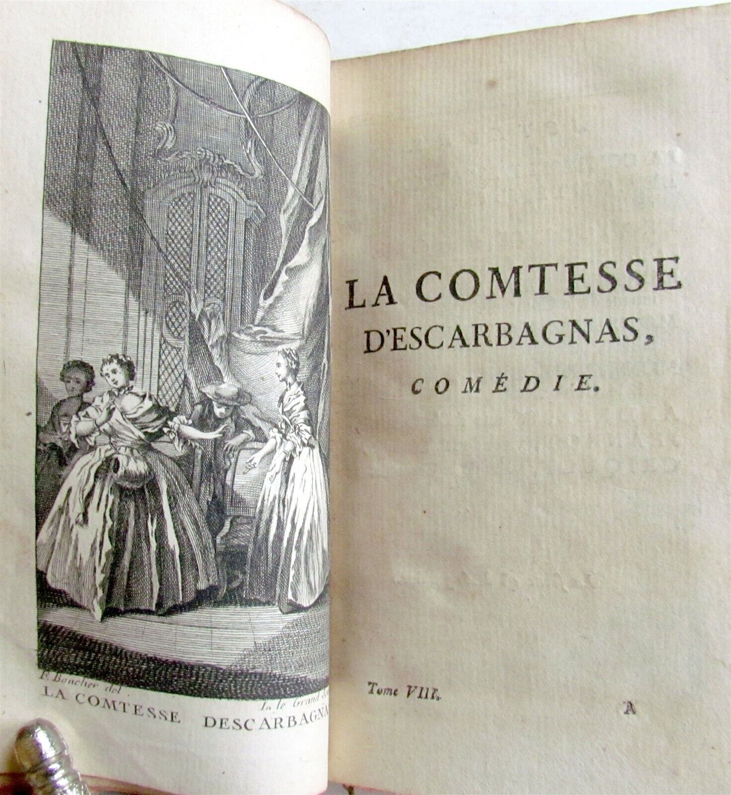 1760-1770 WORKS of MOLIERE 8 volumes COMEDIES THEATER PLAYS in FRENCH antique