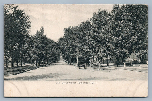 COLUMBUS OH EAST BROAD STREET UNDIVIDED ANTIQUE POSTCARD