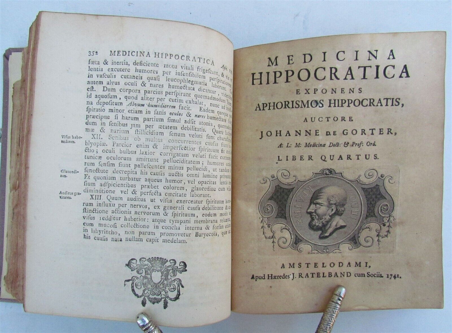 1739 MEDICINA HIPPOCRATICA by JOHANNE de GORTER antique MEDICAL