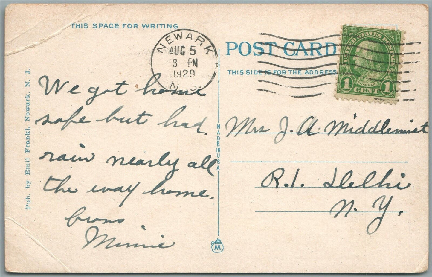 NEWARK NJ POST OFFICE ANTIQUE POSTCARD