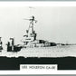 MILITARY SHIP USS HOUSTON CA-30 VINTAGE REAL PHOTO POSTCARD RPPC