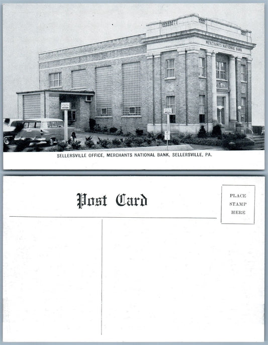 SELLERSVILLE PA MERCHANTS NATIONAL BANK VINTAGE POSTCARD