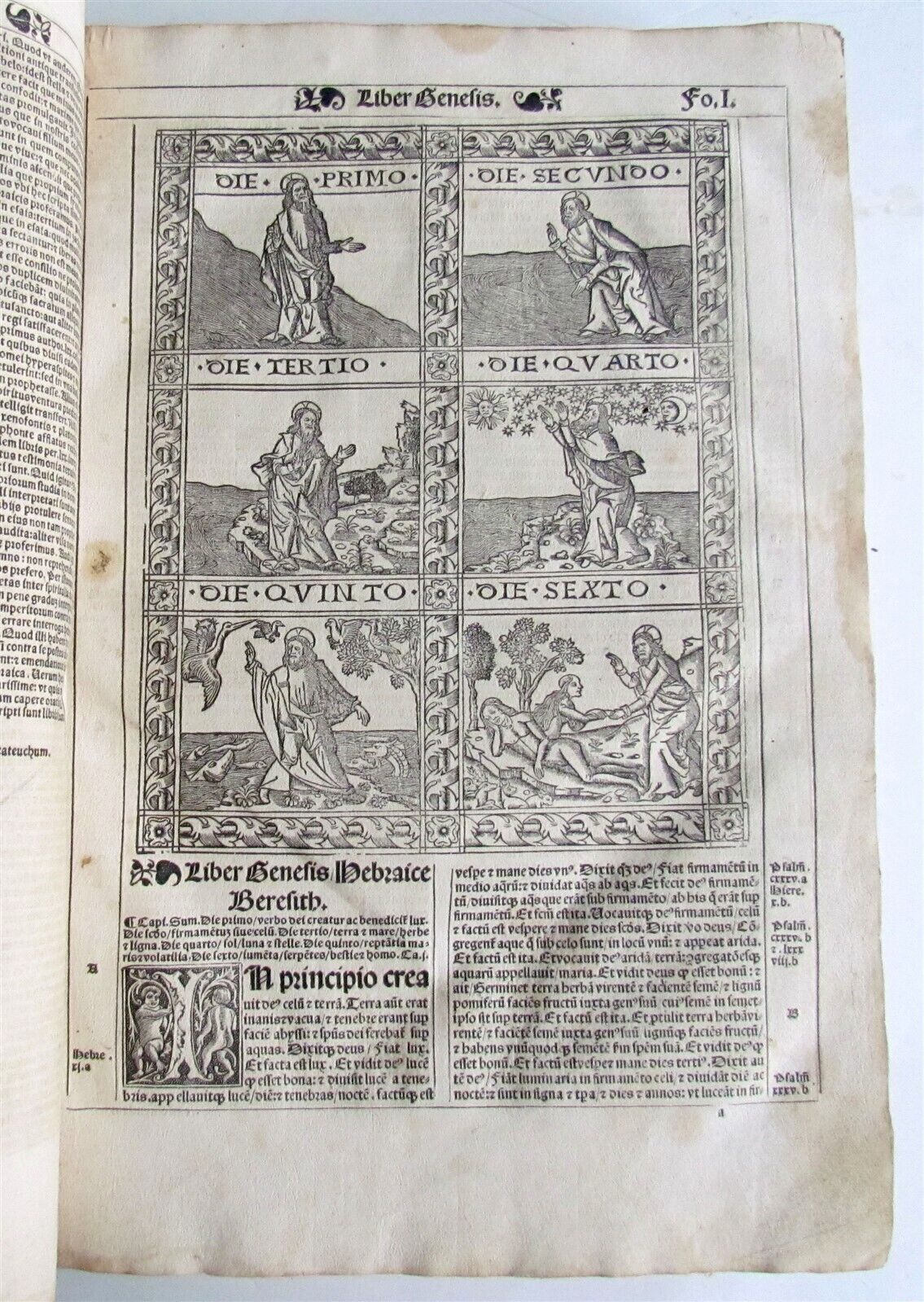 1529 BIBLE ILLUSTRATED LATIN TEXTUS BIBLIE antique FOLIO RARE 16th CENTURY