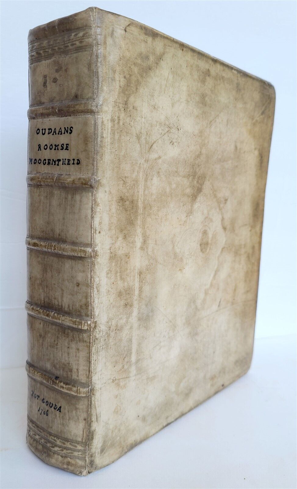 1706 ROMAN NUMISMATICS antique VELLUM BINDING ILLUSTRATED 121 ENGRAVINGS