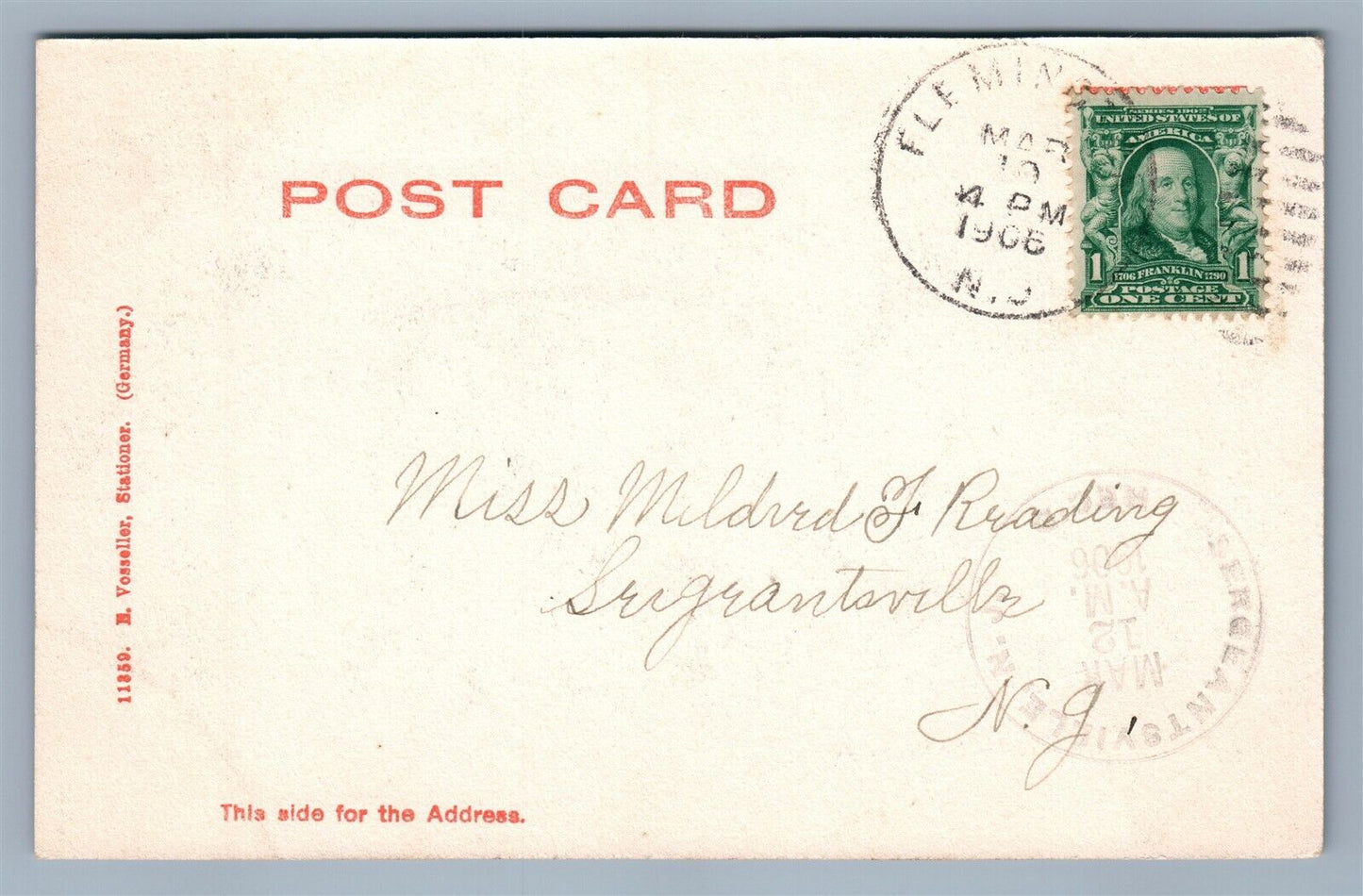 FLEMINGTON NJ MAIN STREET ANTIQUE POSTCARD