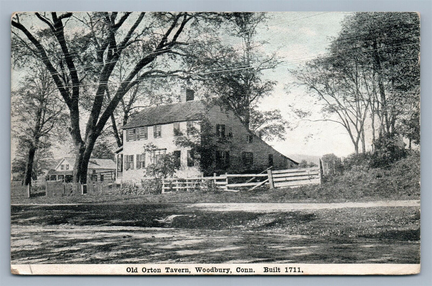 WOODBURY CT OLD ORTON TAVERN ANTIQUE POSTCARD