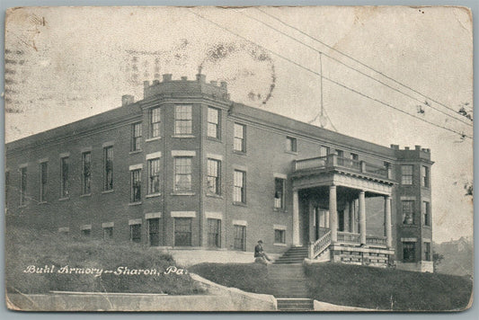 SHARON PA BUHL ARMORY ANTIQUE POSTCARD