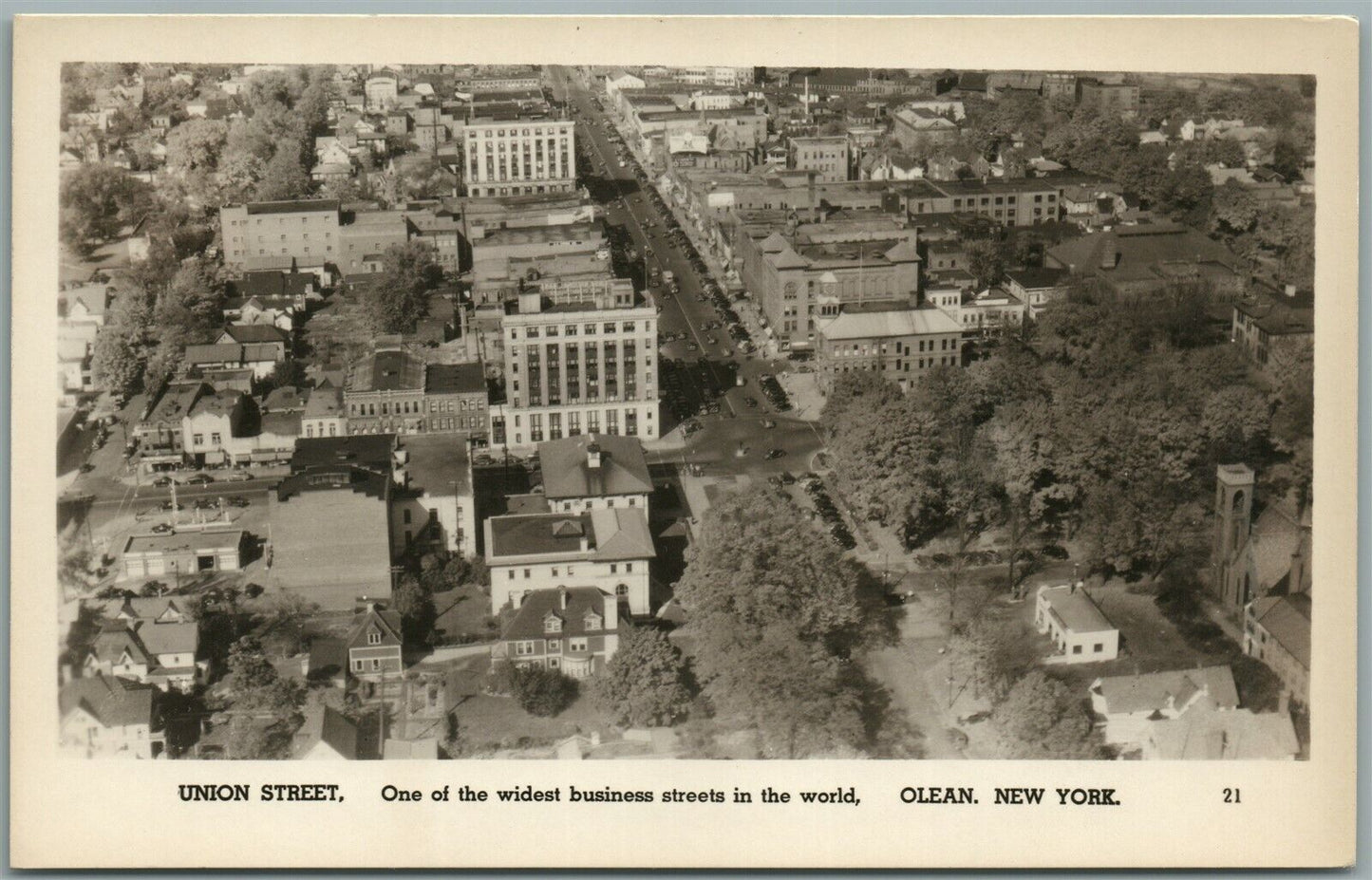 OLEAN NY UNION STREET VINTAGE REAL PHOTO POSTCARD RPPC