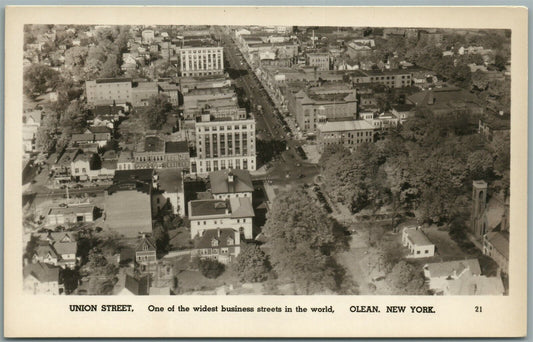 OLEAN NY UNION STREET VINTAGE REAL PHOTO POSTCARD RPPC