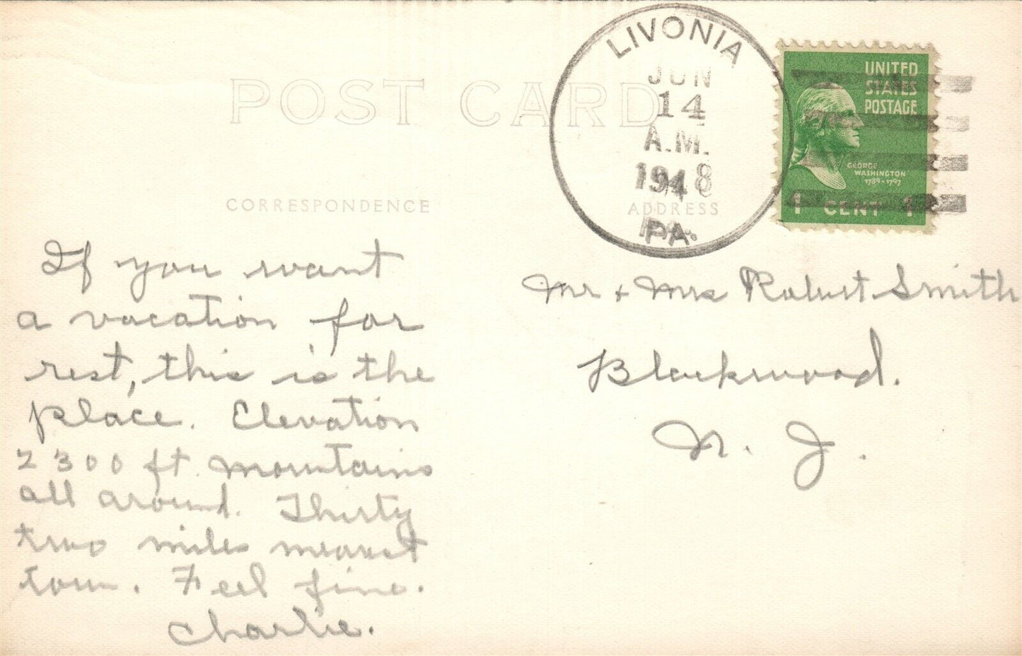 LIVONIA PA STOVER'S HOTEL VINTAGE REAL PHOTO POSTCARD RPPC