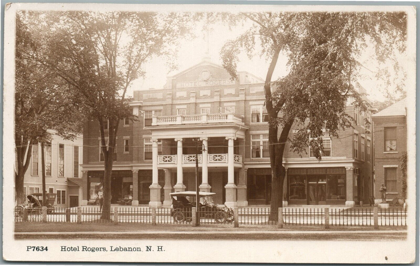 LEBANON NH HOTEL ROGERS ANTIQUE REAL PHOTO POSTCARD RPPC