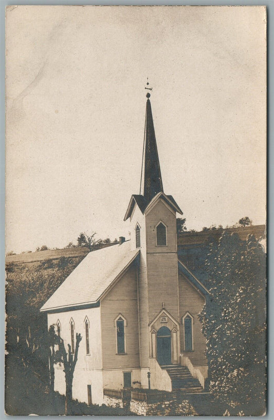 VILLAGE HORSE ANTIQUE REAL PHOTO POSTCARD RPPC