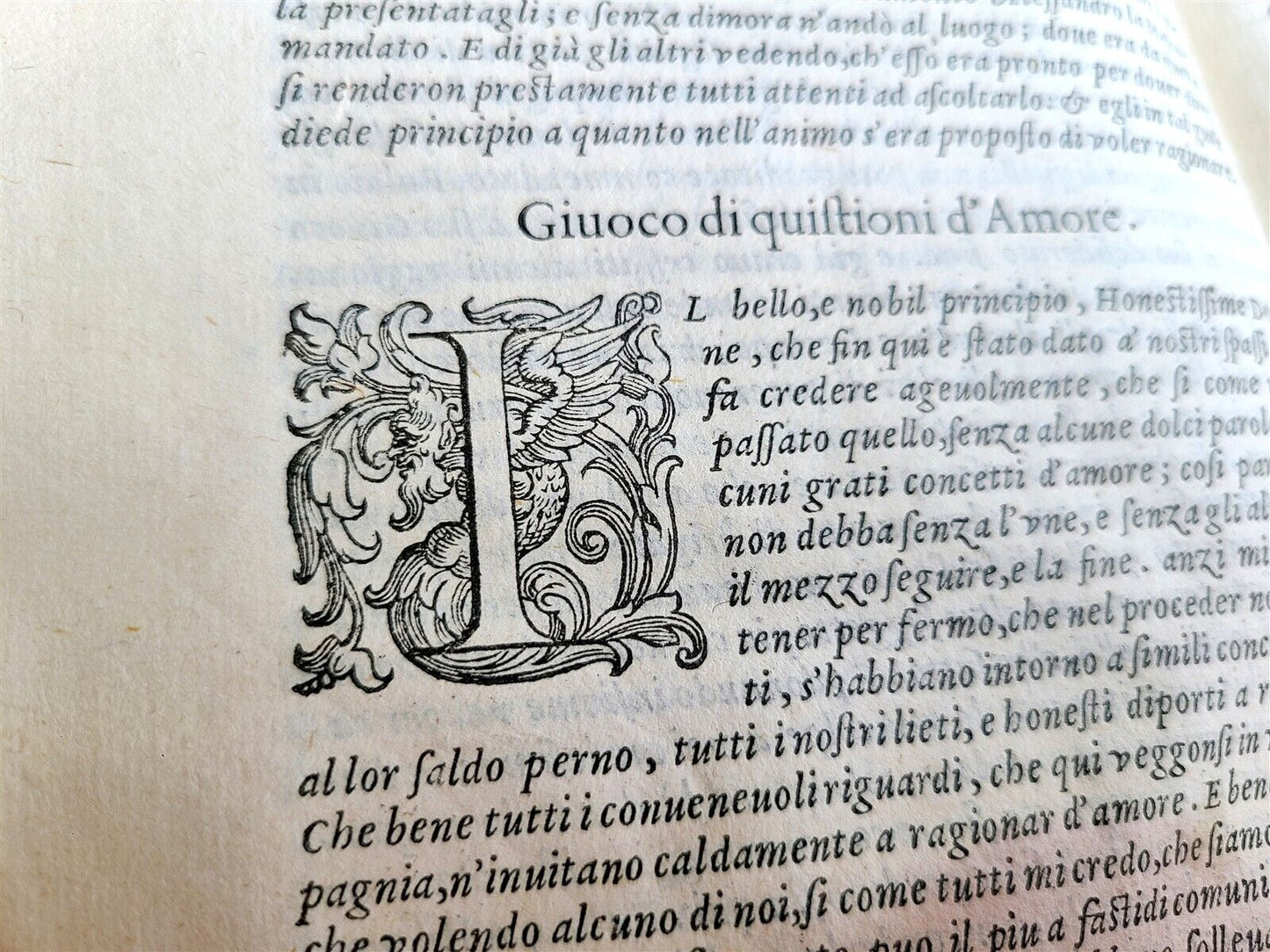 1592 I TRATTENIMENTI DI SCIPION BARGAGLI antique VELLUM BINDING