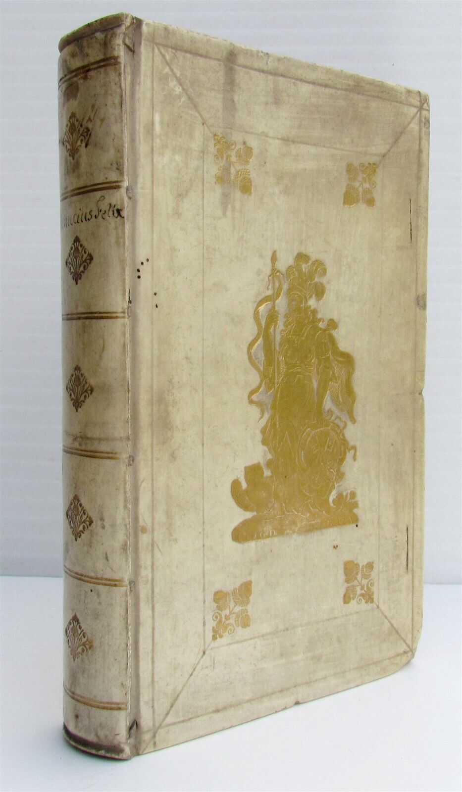 1709 OCTAVIUS by Minucius Felix ARMORIAL VELLUM BINDING antique ILLUSTRATED