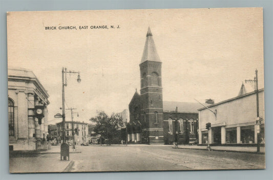 EAST ORANGE NJ BRICK CHURCH VINTAGE POSTCARD
