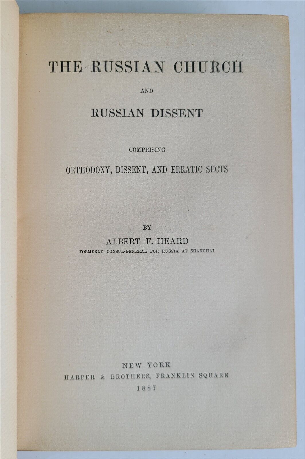 1887 RUSSIAN CHURCH & RUSSIAN DISSENT ORTHODOXY DISSENT & ERRATIC SECTS antique