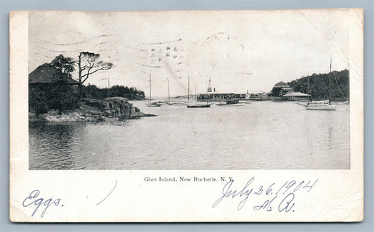 NEW ROCHELLE NY GLEN ISLAND ANTIQUE POSTCARD
