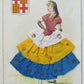 BARCELONA SPAIN DANCER EMBROIDERED VINTAGE POSTCARD ARTIST SIGNED