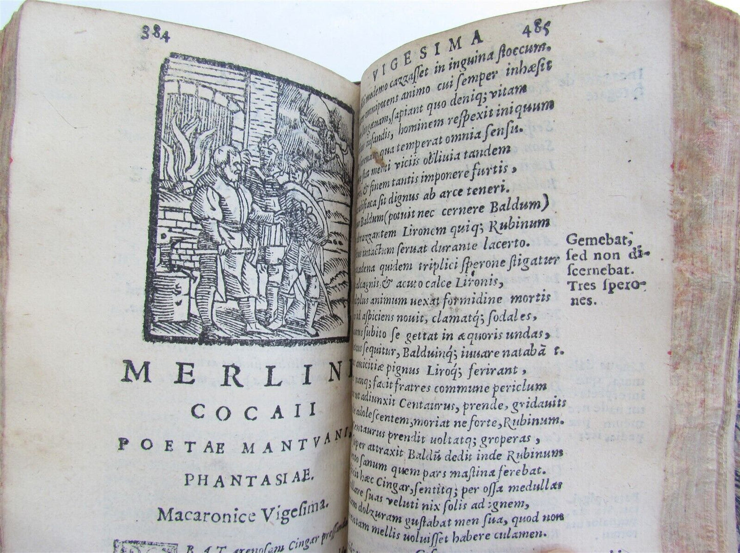 1581 ILLUSTRATED MACARONIC POETRY MERLINI COCAII antique 16th CENTURY RARE