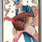 UNCLE SAM w/ TURKEY THANKSGIVING GREETINGS 1909 ANTIQUE POSTCARD PATRIOTIC