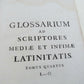 1733 BLIND STAMPED VELLUM BINDING MASSIVE FOLIO Glossarium ad Scriptores ANTIQUE