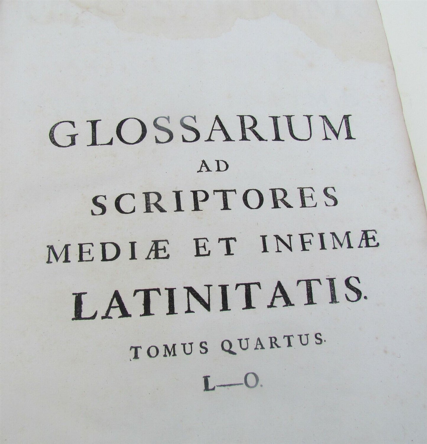 1733 BLIND STAMPED VELLUM BINDING MASSIVE FOLIO Glossarium ad Scriptores ANTIQUE