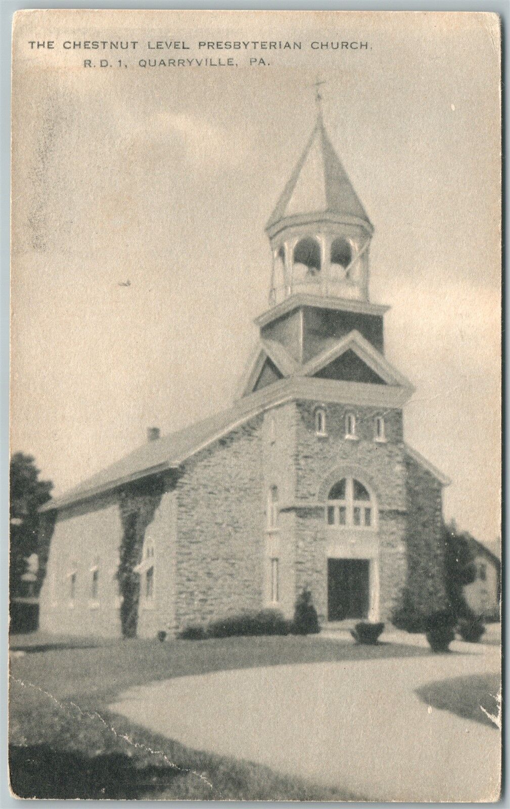 QUARRYVILLE PA CHESTNUT LEVEL PRESBYTERIAN CHURCH VINTAGE POSTCARD