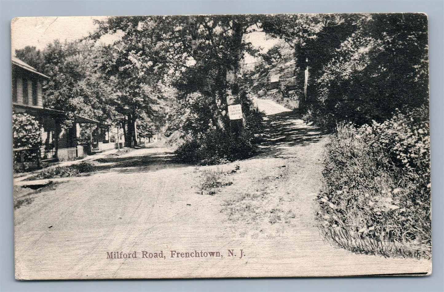 FRENCHTOWN NJ MILFORD ROAD VINTAGE POSTCARD