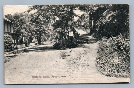 FRENCHTOWN NJ MILFORD ROAD VINTAGE POSTCARD