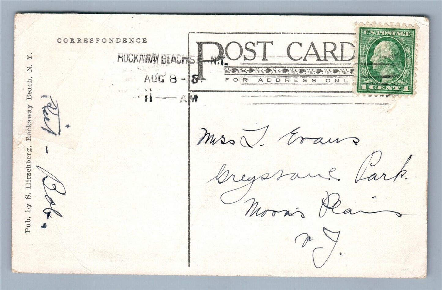 ROCKAWAY BEACH LONG ISLAND NY HOLLAND PIER ANTIQUE POSTCARD