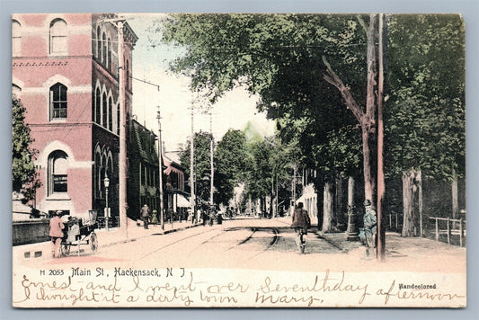 HACKENSACK NJ MAIN STREET ANTIQUE POSTCARD