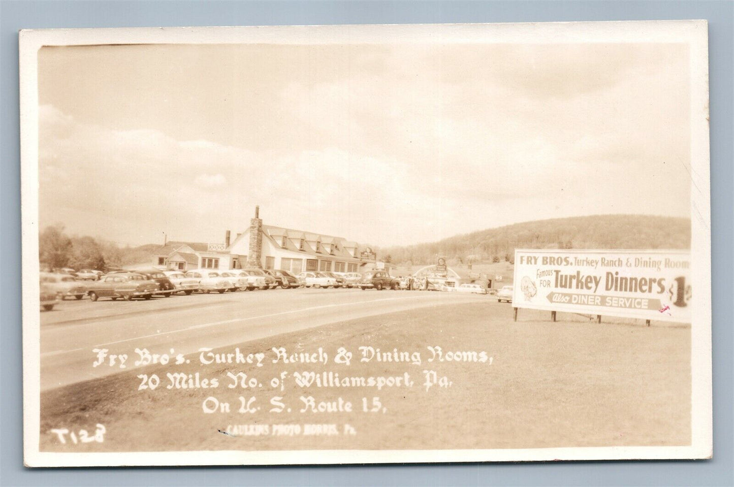 WILLIAMSPORT PA TURKEY RANCH & DINING ROOMS VINTAGE REAL PHOTO POSTCARD RPPC