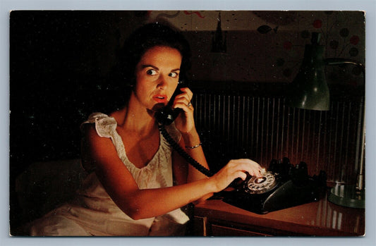 BEDSIDE TELEPHONE ADVERTISING VINTAGE POSTCARD