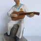 RUSSIAN CERAMIC FIGURE SAILOR PLAYING GUITAR vintage