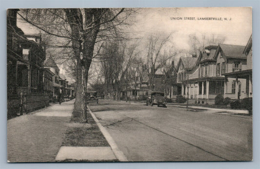 LAMBERTVILLE NJ UNION STREET VINTAGE POSTCARD