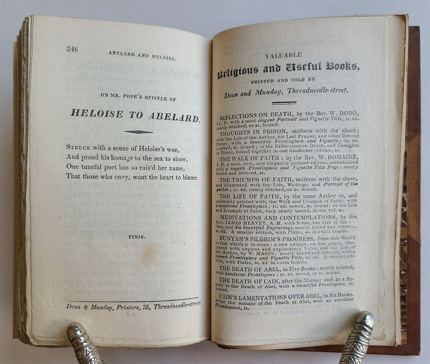 1818 LETTERS of ABELARD & HELOISE w/ POEMS by POPE MADAN etc. antique