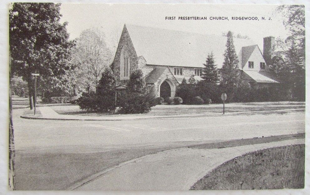 FIRST PRESBYTERIAN CHURCH RIDGEWOOD N.J. VINTAGE POSTCARD