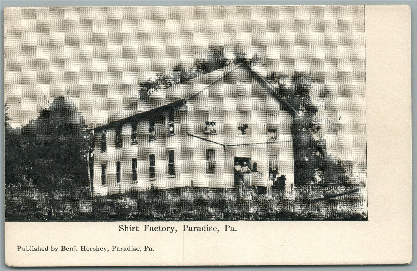PARADISE PA SHIRT FACTORY ANTIQUE POSTCARD