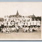 FEMALE ATHLET TEAM ANTIQUE REAL PHOTO POSTCARD RPPC