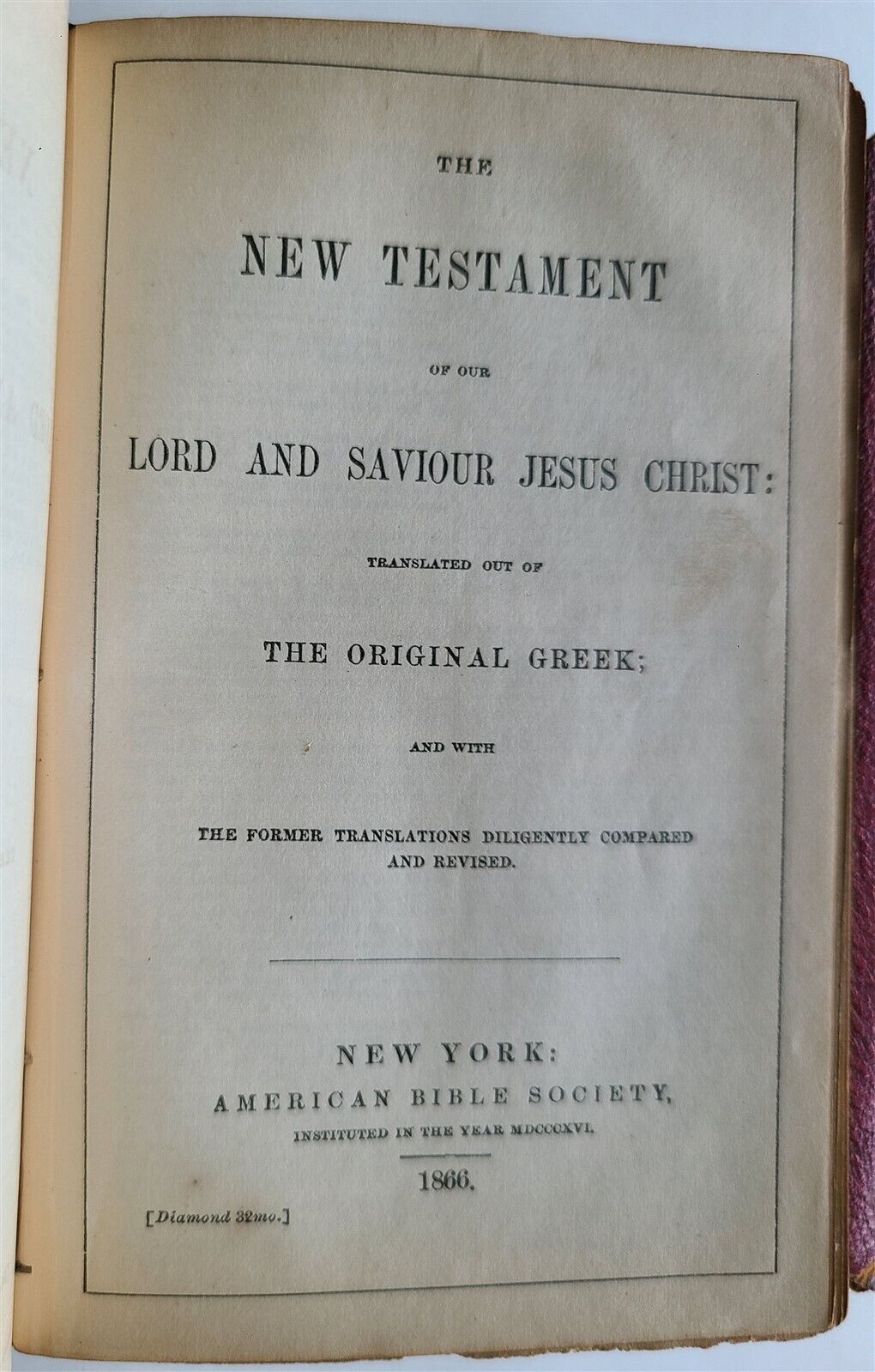 1866 BIBLE in ENGLISH ANTIQUE OLD & NEW TESTAMENTS Americana WALLET STYLE