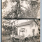 KID w/ AGRICULTURE EQUIPMENT DOUBLE IMAGE ANTIQUE REAL PHOTO POSTCARD RPPC