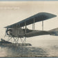 EARLY AVIATION BIPLANE HYDROPLANE AGO-WASSERFLUGZEUG ANTIQUE REAL PHOTO POSTCARD