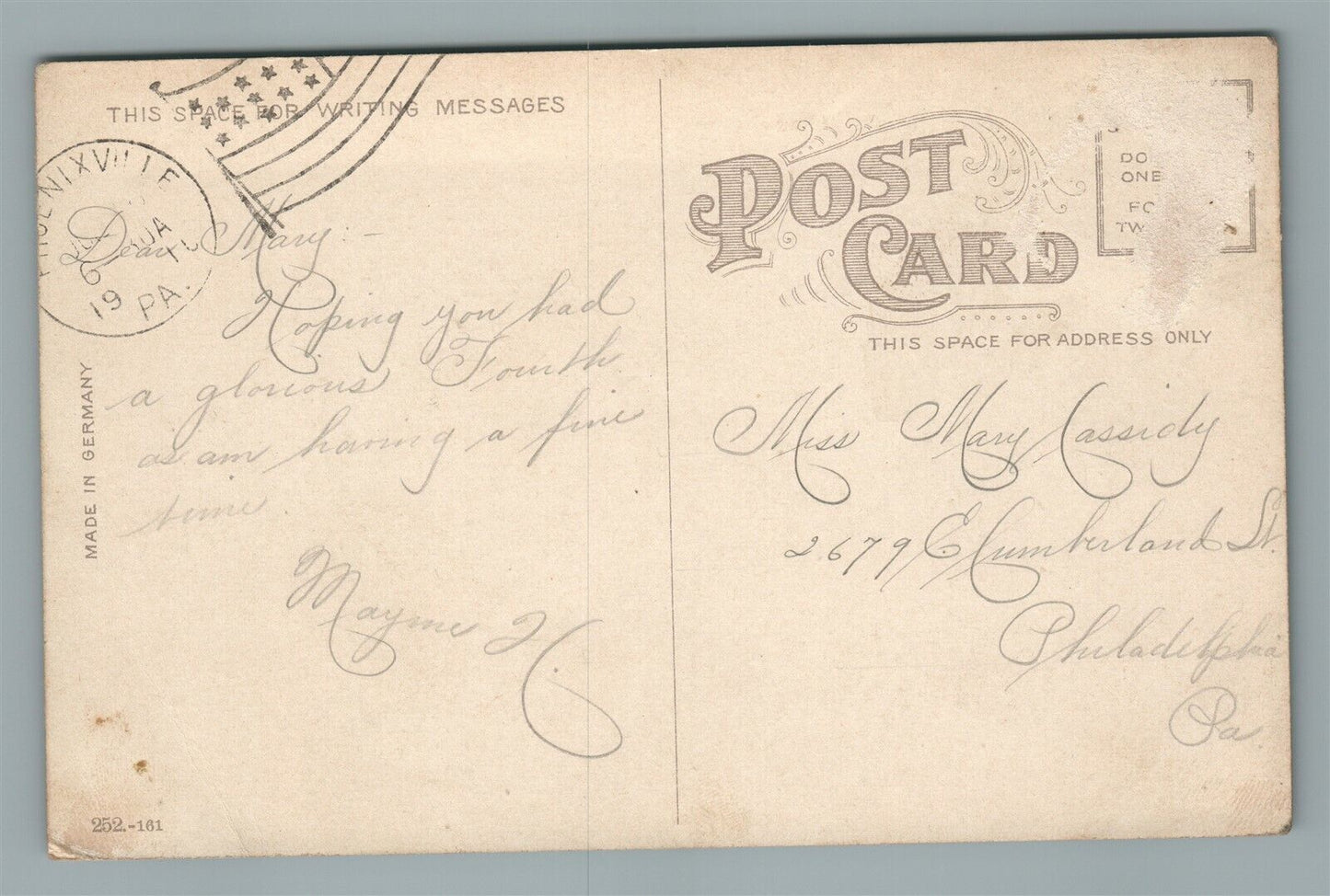 PHOENIXVILLE PA ST. ANN'S MEMORIAL CHURCH ANTIQUE POSTCARD