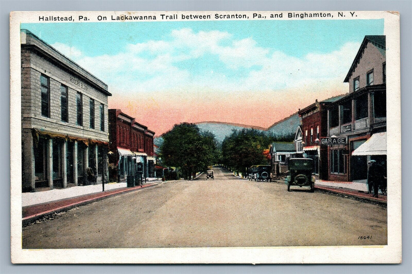 HALLSTEAD PA between SCRANTON & BINGHAMPTON NY ANTIQUE POSTCARD