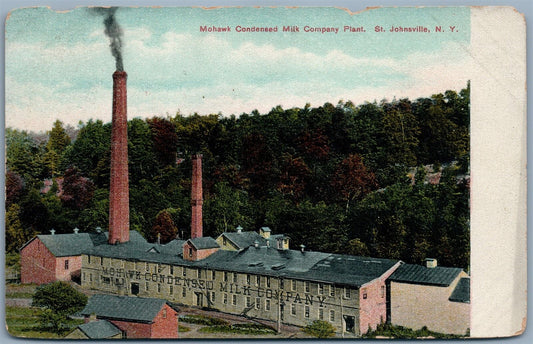ST.JOHNSVILLE NY MOHAWK CONDENSED MILK COMPANY PLANT ANTIQUE POSTCARD