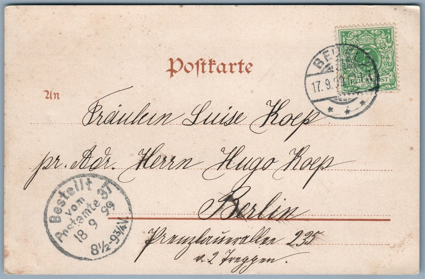 GRUSS AUS BONN GERMANY 1899 ANTIQUE POSTCARD