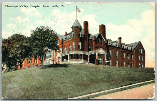 NEW CASTLE PA SHENANGO VALLEY HOSPITAL 1911 ANTIQUE POSTCARD