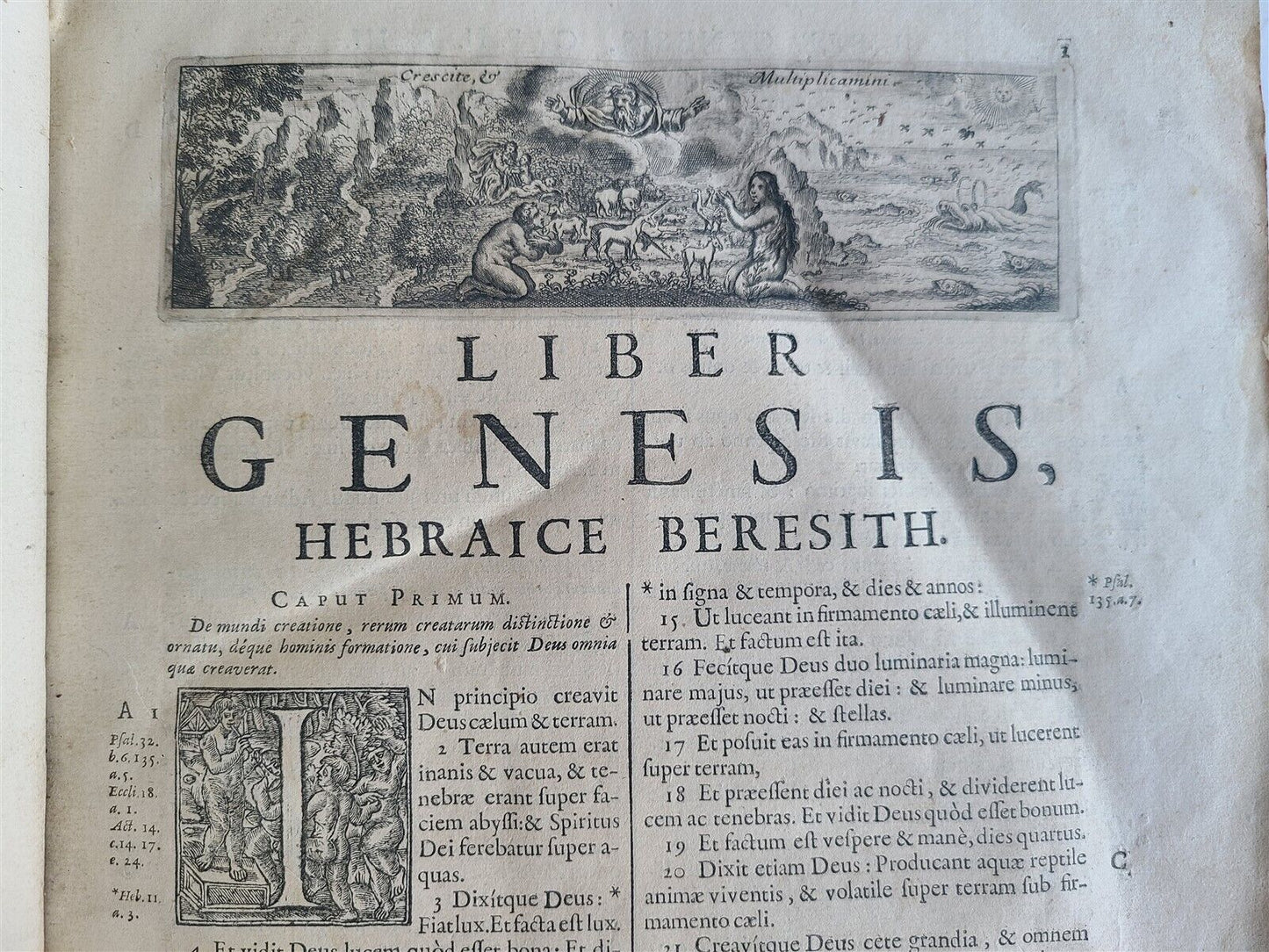 1675 BIBLE in LATIN ANTIQUE FOLIO printed in Lyon France