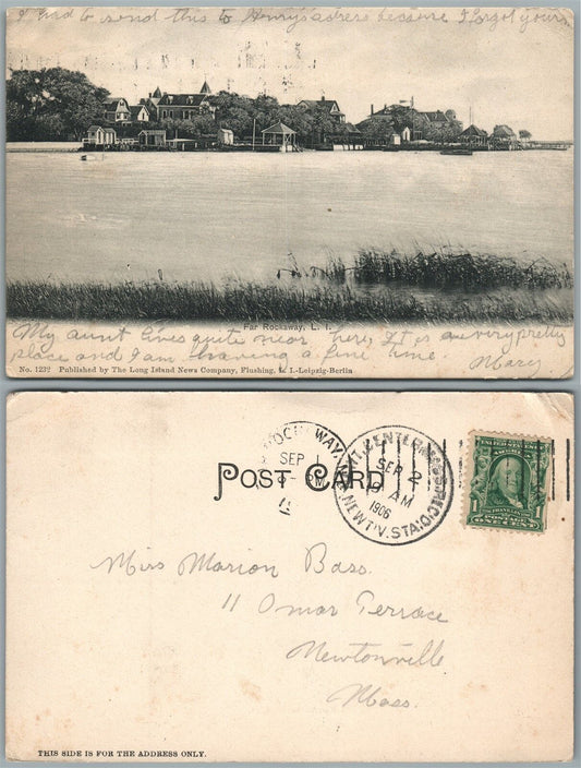 LONG ISLAND NY FAR ROCKAWAY 1906 UNDIVIDED ANTIQUE POSTCARD